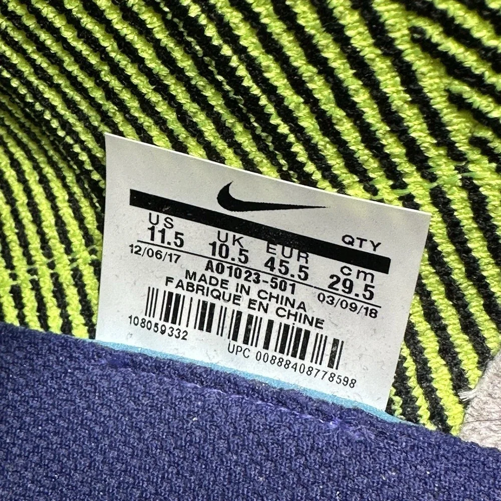 Nike Air Max 270 Flyknit Mens Size 11.5 Shoes Regency Purple Volt Casual Sneaker